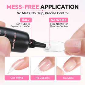 Luckyfairy press-on nails applied on hand demonstrating secure long-lasting hold