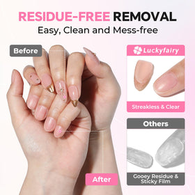 Luckyfairy remover droplet on cotton pad illustrating targeted, low-waste removal