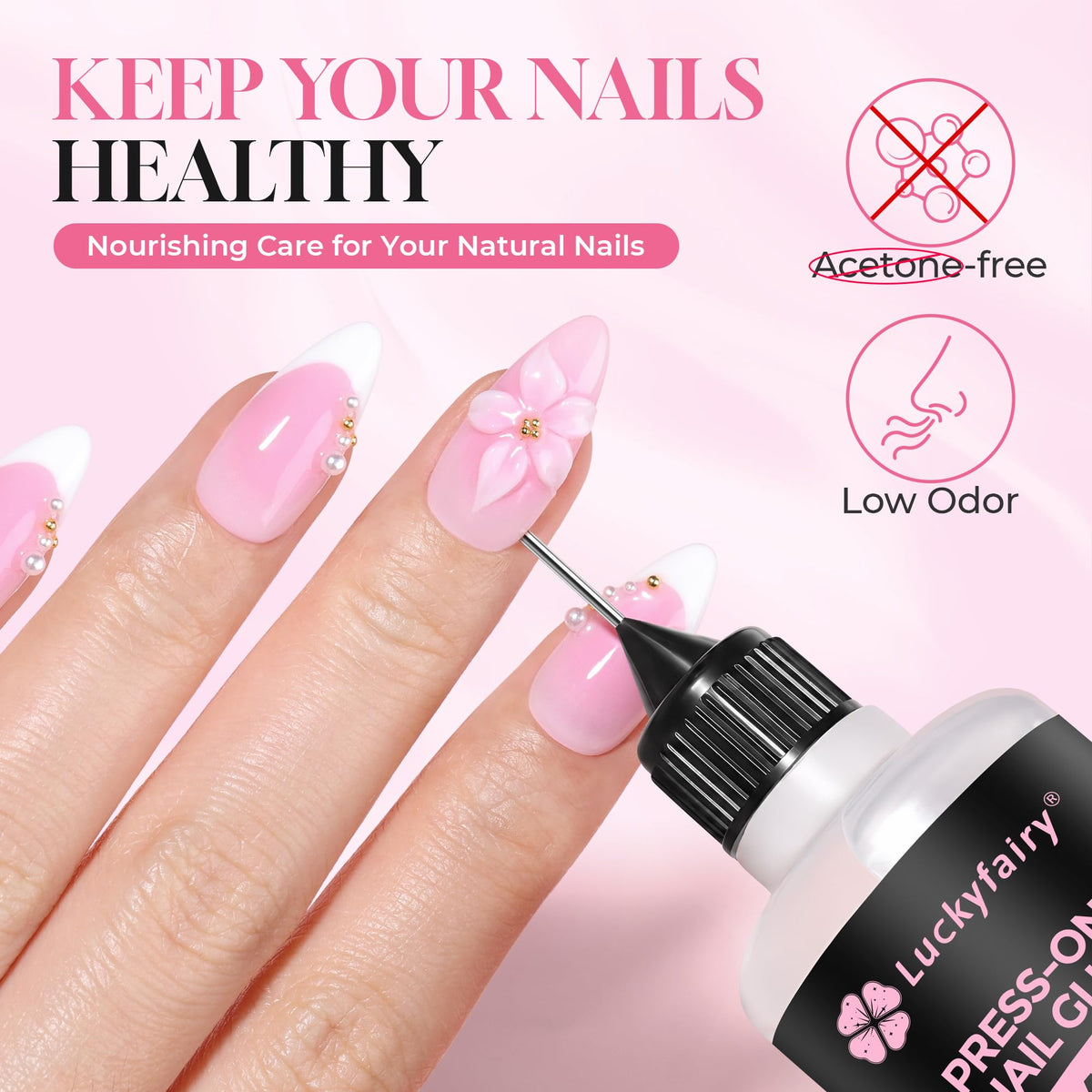 Luckyfairy remover lifting a press-on nail quickly and cleanly