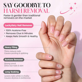 Luckyfairy clean natural nails after removal with no sticky residue