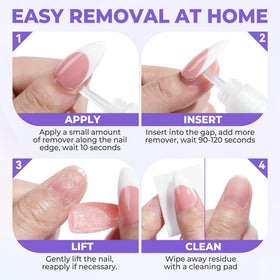 Luckyfairy in-salon scene with technician using remover for fast, neat touch-ups