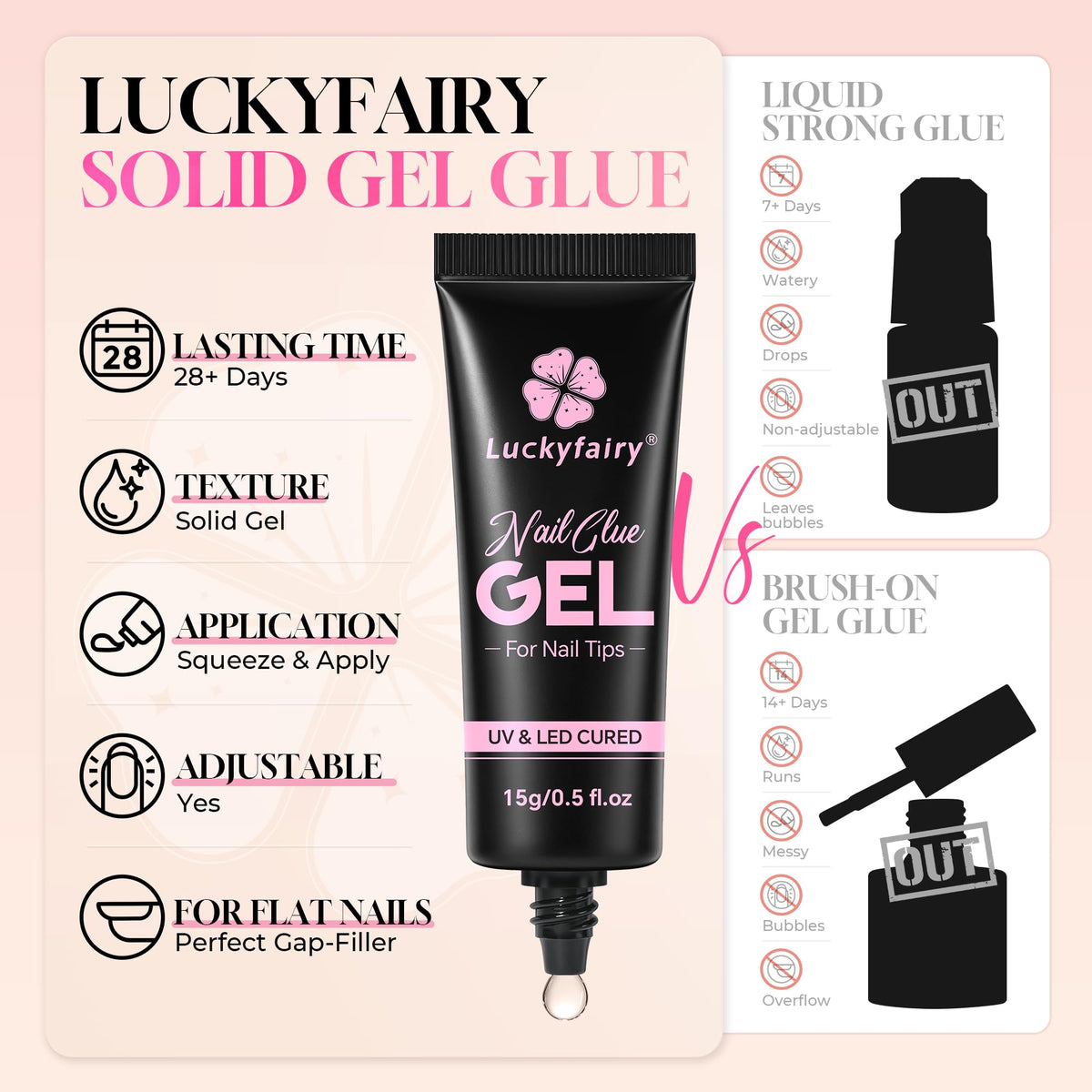 Luckyfairy 15ml tube next to a coin for size comparison and travel-friendly convenience