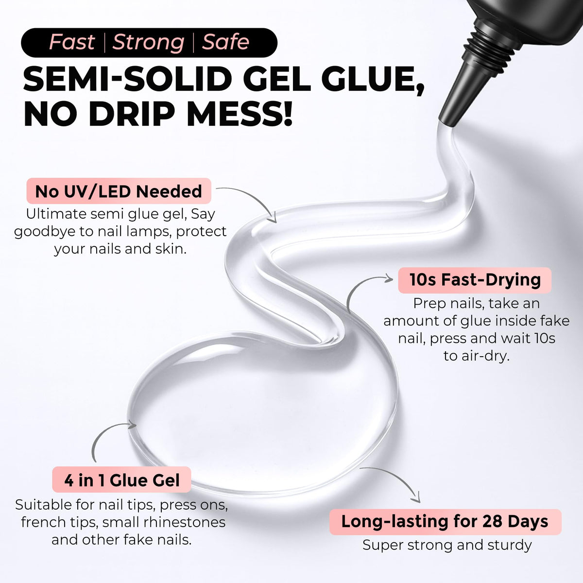 luckyfairy semi-solid gel texture demonstrating bubble-free consistency