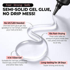 luckyfairy semi-solid glue texture close-up, less mess and precise control
