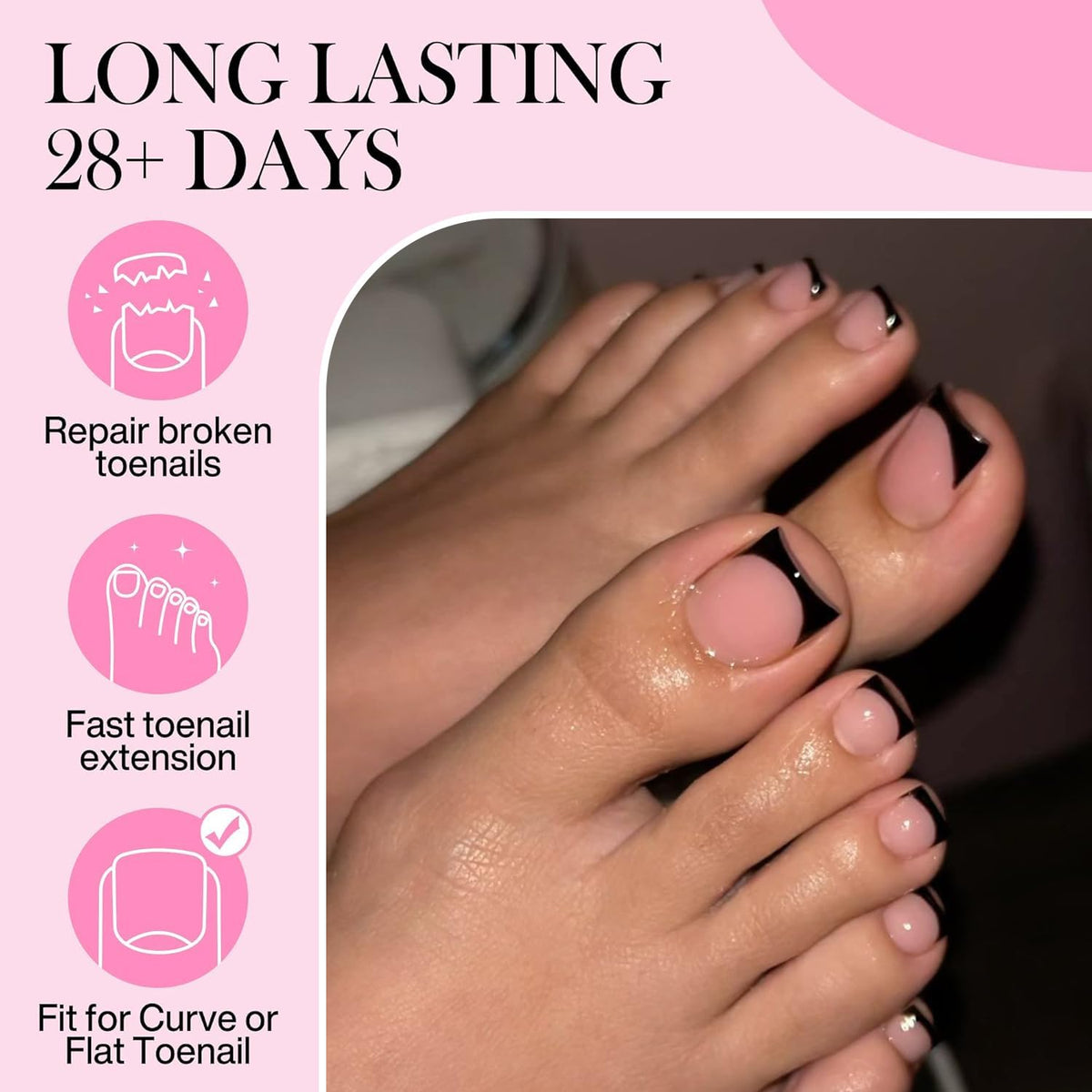 Luckyfairy size chart and pre-numbered tips for fast correct selection