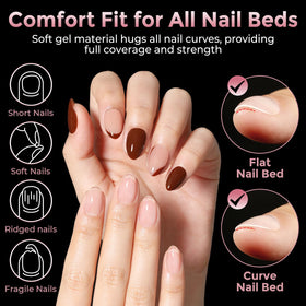 Luckyfairy spread of 12 size-labelled tips for precise nail matching