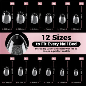 Luckyfairy finished styled almond nails in lifestyle setting for inspiration
