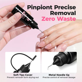 Luckyfairy formula drop on nail demonstrates fast dissolving and gentle action