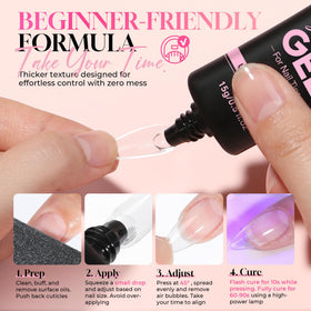 Luckyfairy tube nozzle dispensing a pea-sized drop for mess-free application control