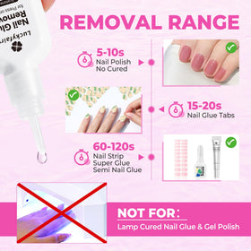 Luckyfairy being applied under a press-on nail to gently lift adhesive without damage