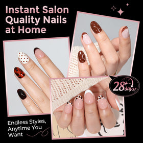 Luckyfairy display of 12 sizes numbered for perfect nail fit