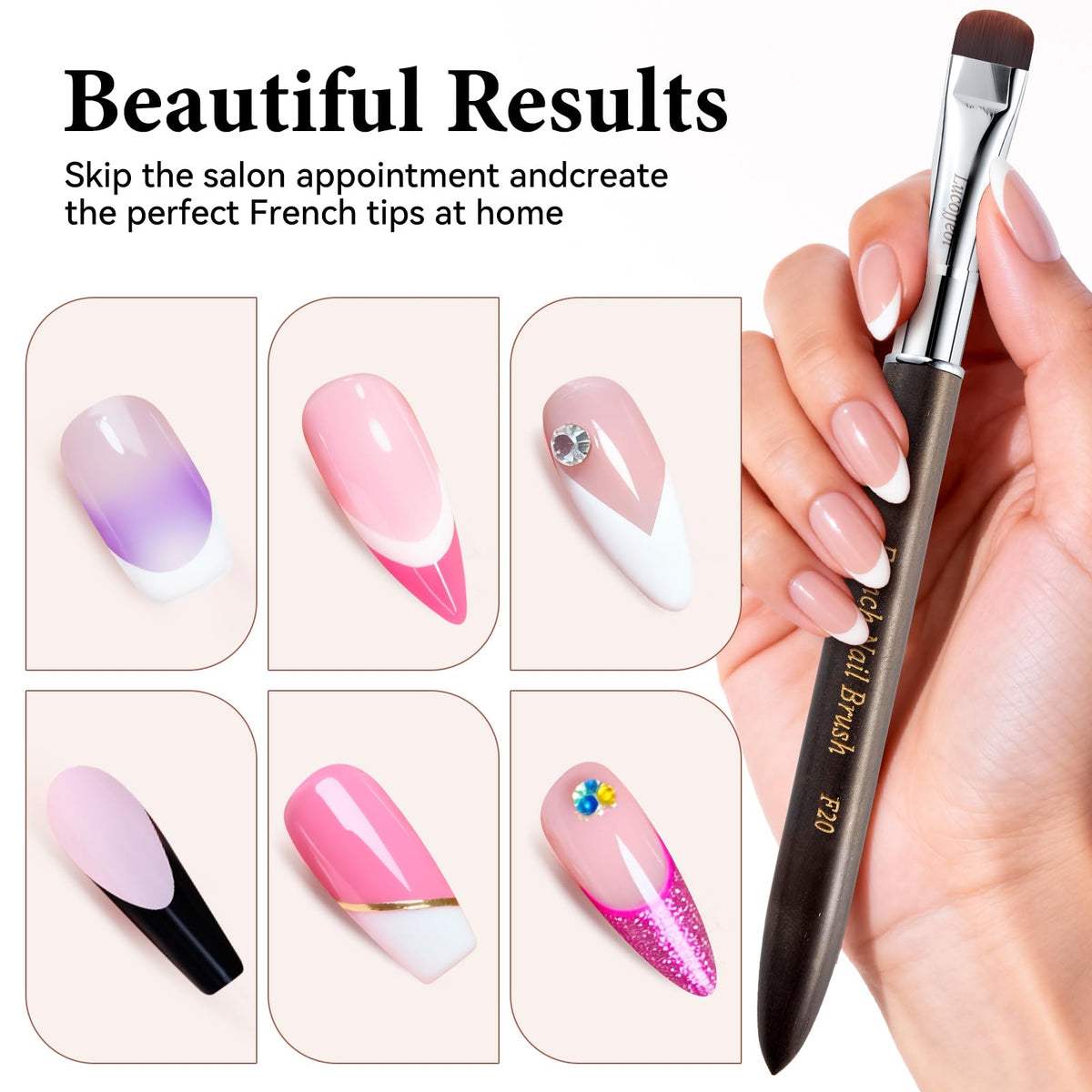Lucoffeoi brush removing excess gel at cuticle for precise cleanup benefit