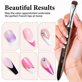 Lucoffeoi brush removing excess gel at cuticle for precise cleanup benefit