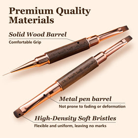 Lucoffeoi brush next to a hand for size and ergonomic scale