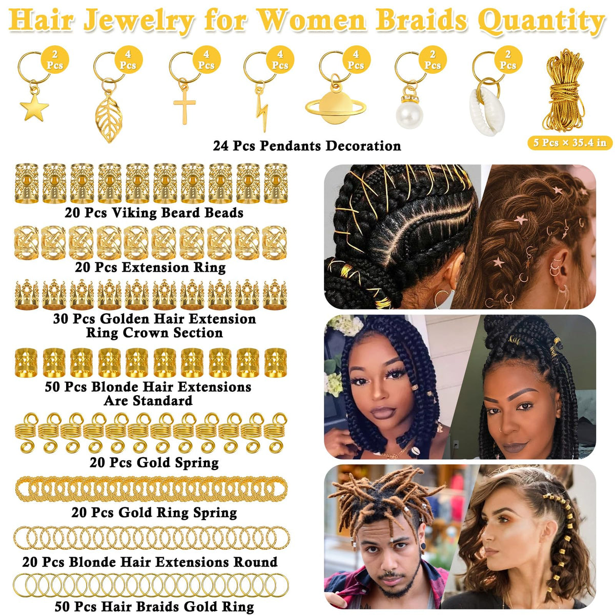Lucomb crown clips arranged to show secure decorative clips for braids