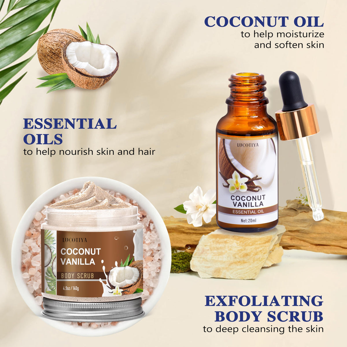 LUCOTIYA hand cream tube close-up highlighting texture for soft, moisturized hands benefit