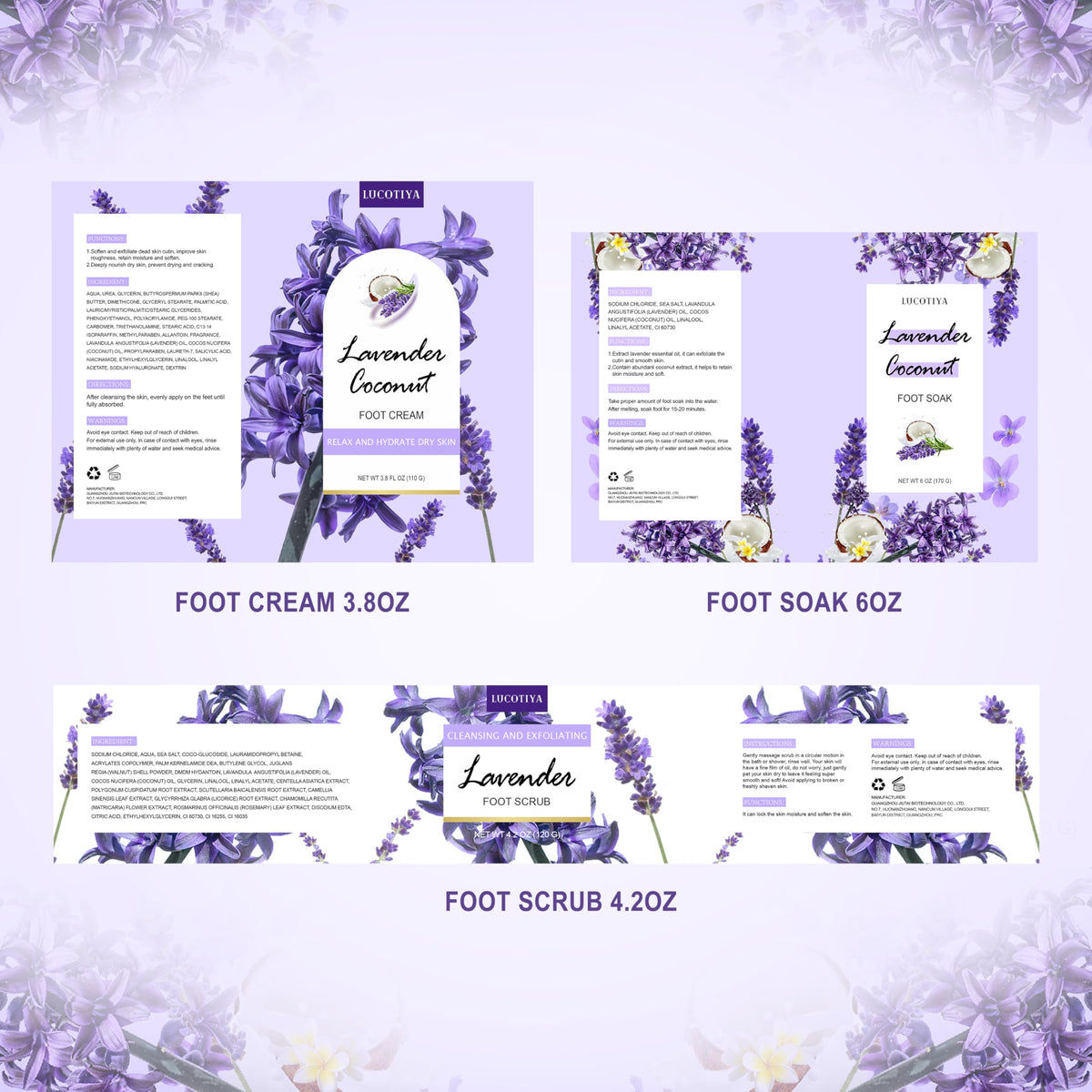 LUCOTIYA kit arranged in spa setting with candles for relaxing foot care