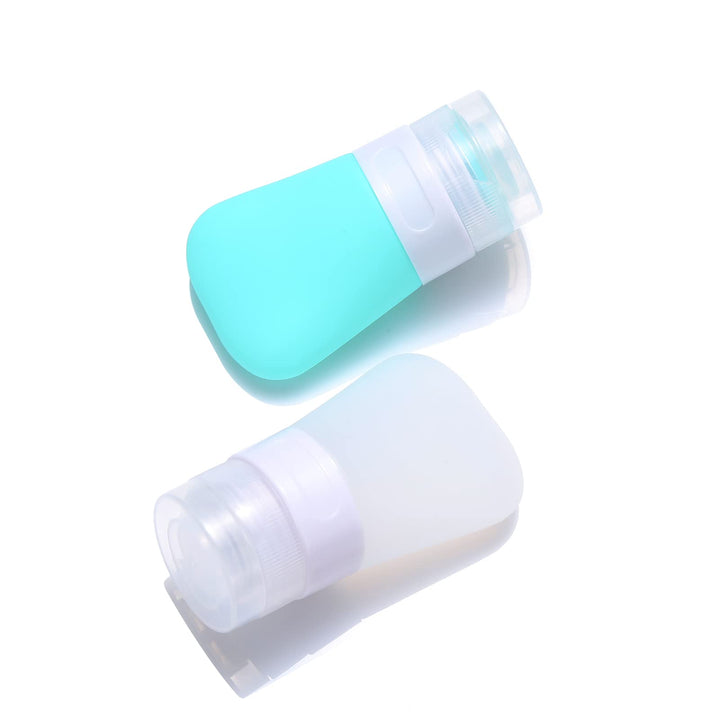 LUFEVRM front view of two travel bottles showing compact design and colors