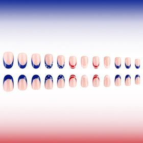 Lukmexor nails being applied with adhesive tab for fast salon-style results