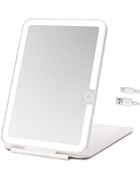 LUKYMIRO front view tabletop mirror shows clear reflection and bright illumination