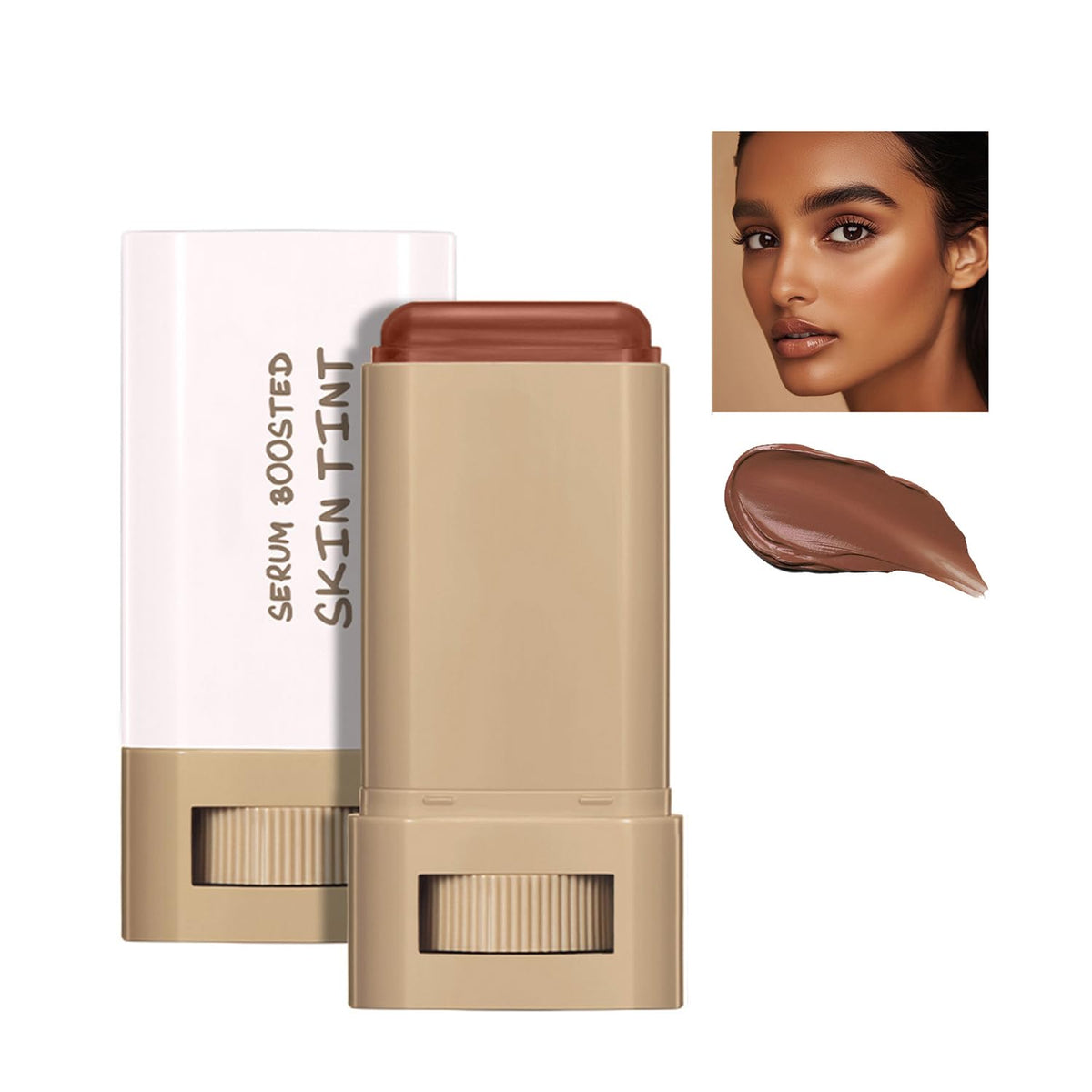Lulesi front packaging of beauty balm stick showing sleek design and shade