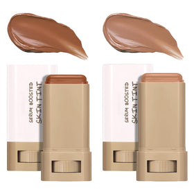 Lulesi front packaging of beauty balm stick showing dewy finish benefit