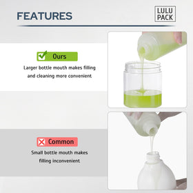 Lulupack hand pressing pump showing smooth controlled dispensing benefit