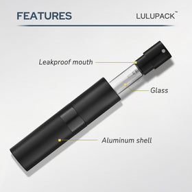 Lulupack atomizer held in hand to show 8ml travel size and convenient on-the-go portability