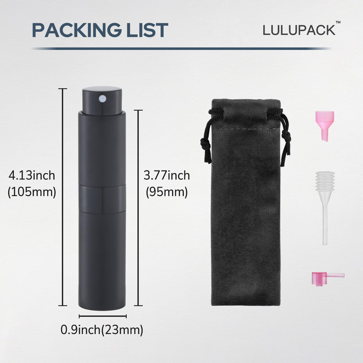 Lulupack mist spray in use depicting fine mist application for even fragrance