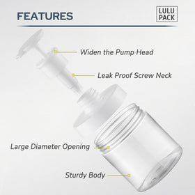 Lulupack pump head close-up highlighting ergonomic press comfort benefit