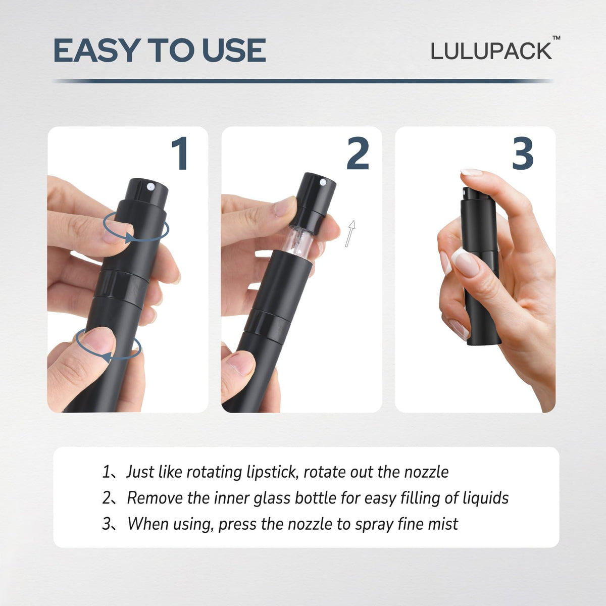 Lulupack scale comparison in hand illustrating pocketable 8ml size convenience