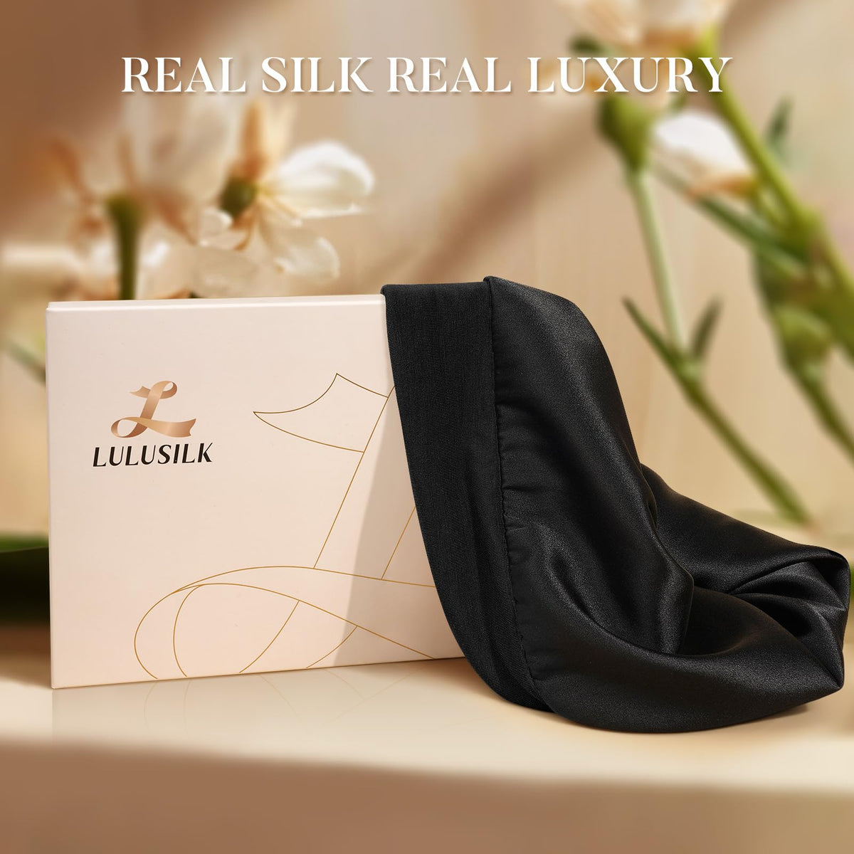 LULUSILK gift box packaging ideal for presenting a protective hair bonnet