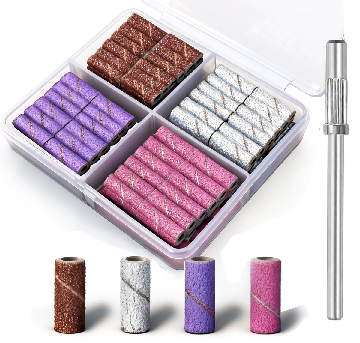 Lumcrissy front packaging box showing organized sanding kit and benefits