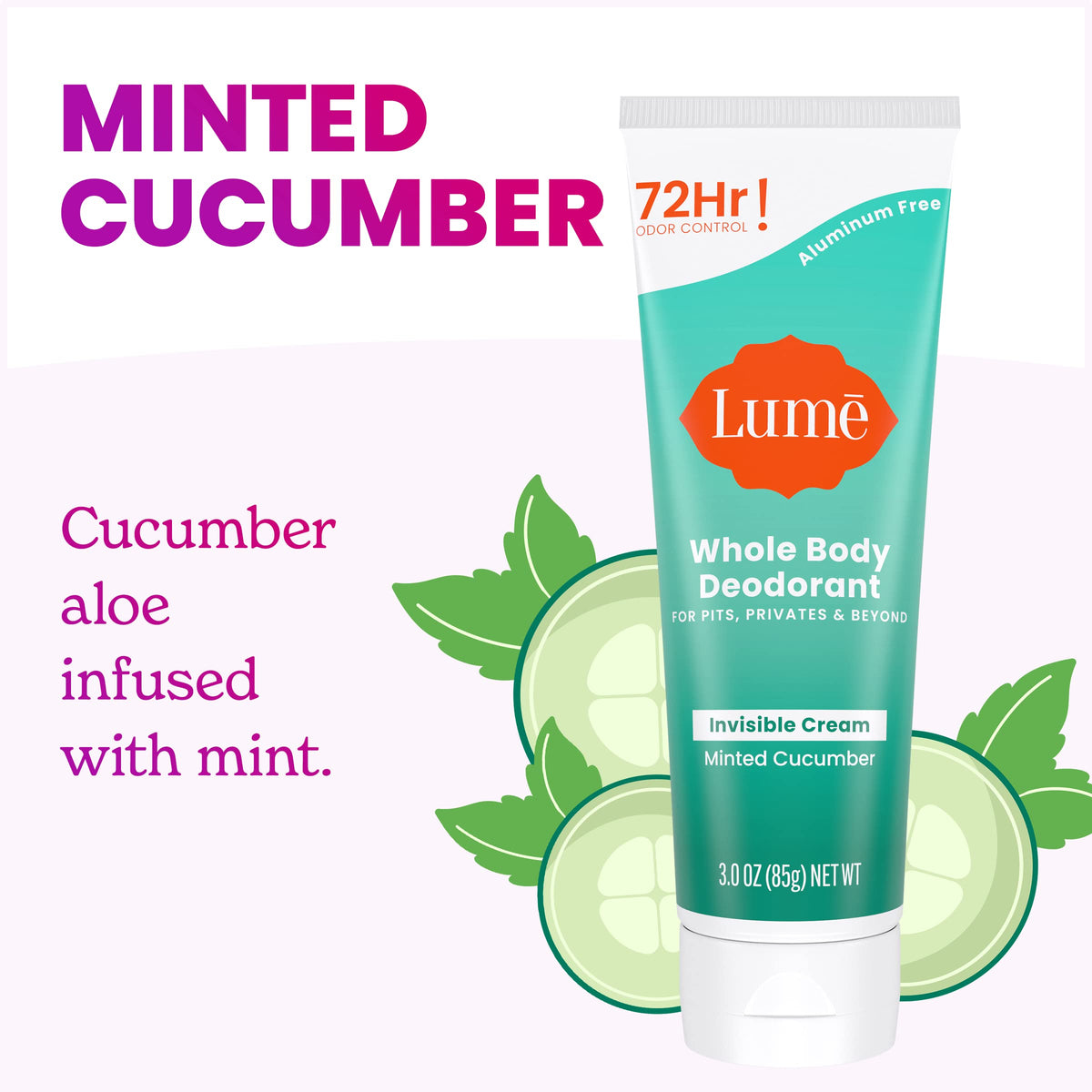 Lume being applied underarm for odor control and clear finish