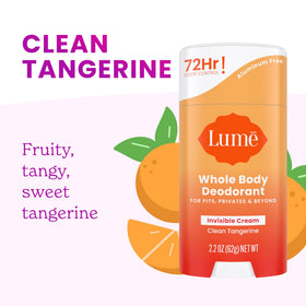 Application demo underarm with Lume brand showing easy no-residue odor control
