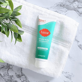 Application to underarm using Lume cream highlighting targeted odor control