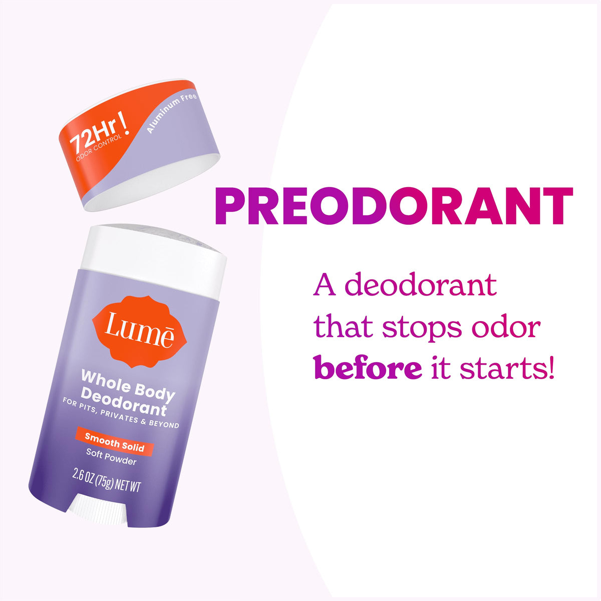 Person applying Lume to underarm for all-over odor control