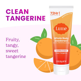 Lume clean tangerine scent visual highlighting bright citrus freshness benefit