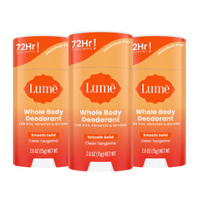 Lume Clean Tangerine front packaging showing 3-pack and branding for bright citrus freshness