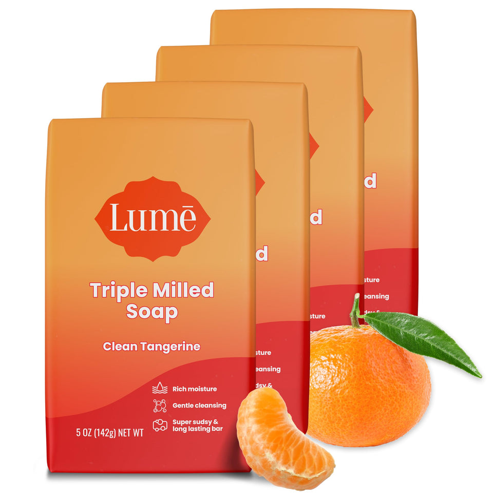 Lume clean tangerine front packaging showing brand and scent benefit