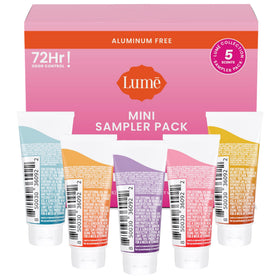 Lume Clean Tangerine mini tube close-up showing cream texture and fresh citrus benefit