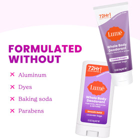 Lume cream rubbed into skin demonstrating quick absorption and discreet finish