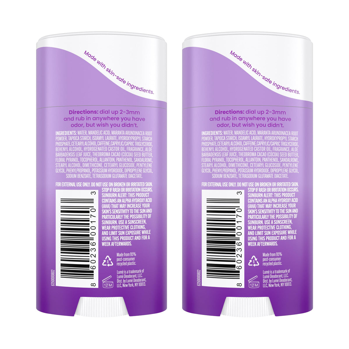 Lume cream stick open to show smooth lotion texture and easy application benefit