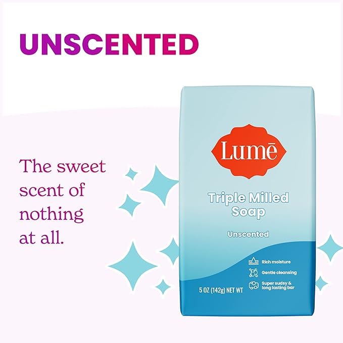 Lume textured soap edge closeup showing dense triple-milled bar