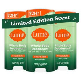Lume front packaging showing Fresh Alpine scent and pack benefit