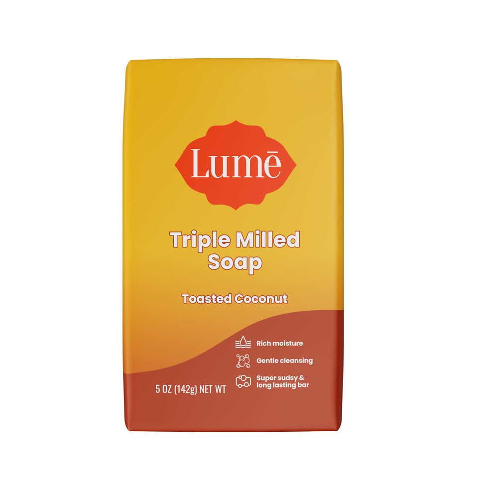 Lume front packaging toasted coconut bar showing branding and scent