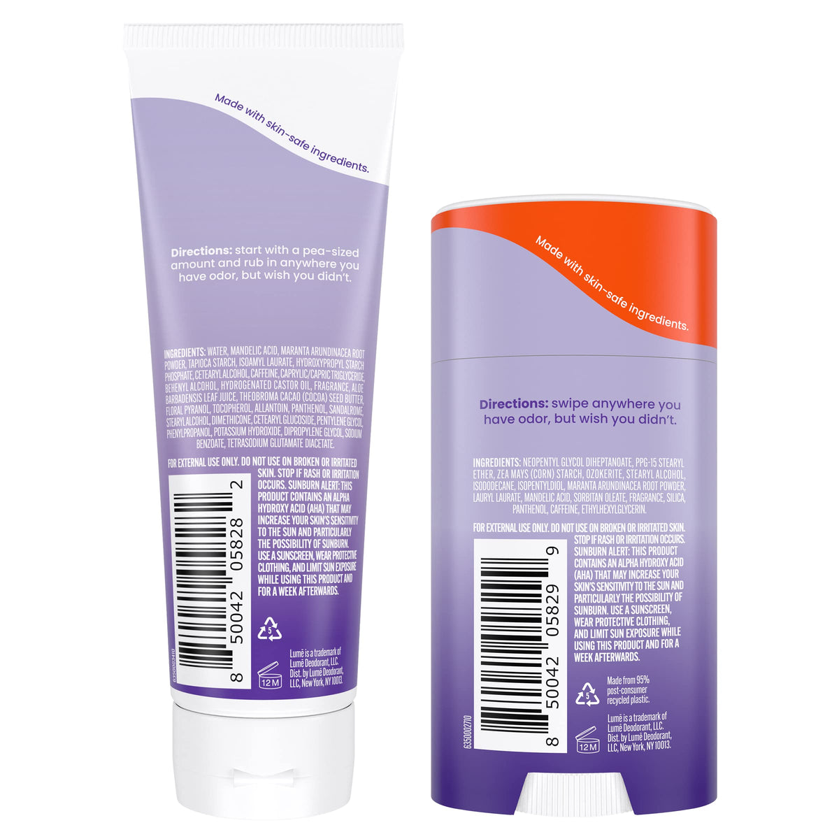 Lume invisible cream tube close-up texture, demonstrating smooth rub‑in application for creases