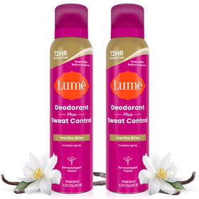 Lume invisible spray front packaging showing vanilla bliss scent benefit