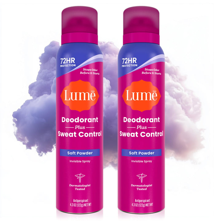 Lume invisible spray front packaging showing sleek bottle and scent