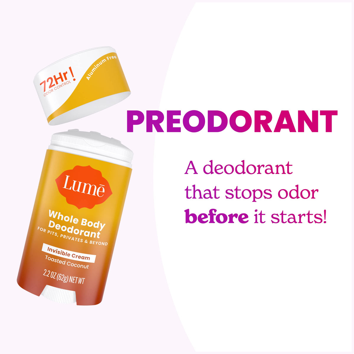 Lume product label close-up highlighting safe ingredients and reassurance